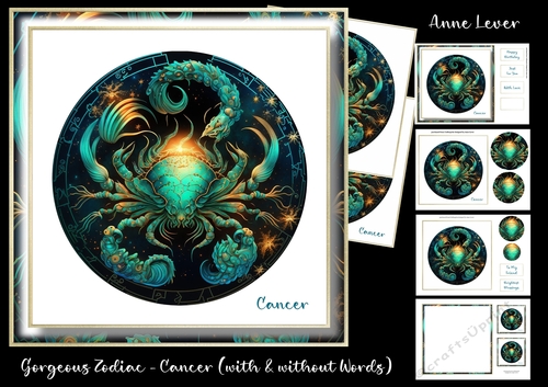Gorgeous Zodiac - Cancer (with & without name)