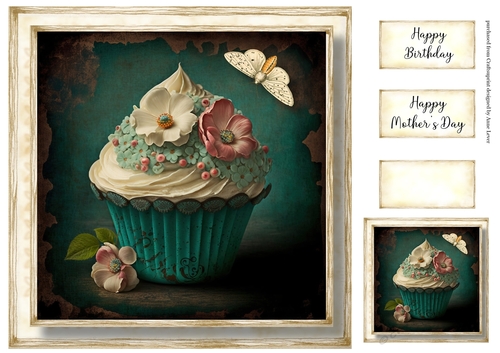 Simple Vintage Floral Cupcake 4