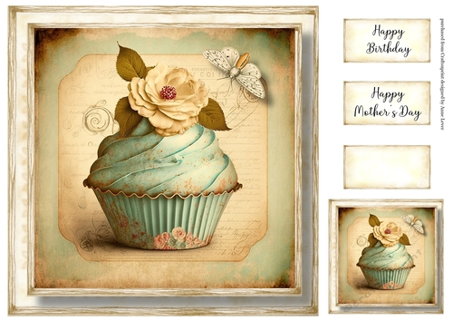 Simple Vintage Floral Cupcake 8