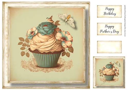 Simple Vintage Floral Cupcake 9