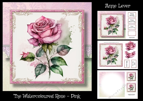 The Watercoloured Rose - Pink