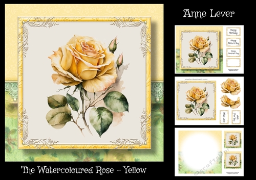 The Watercoloured Rose - Yellow