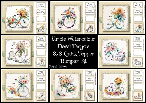 Simple Watercolour Floral Bicycle Bumper Kit