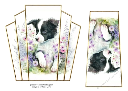 7x7 Art Deco Stacker - Border Collie Pup
