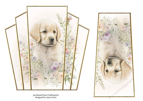 7x7 Art Deco Stacker - Golden Retriever Pup