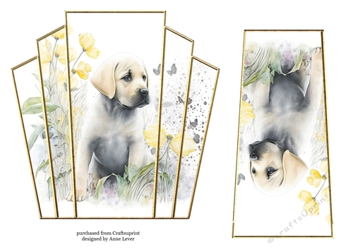 7x7 Art Deco Stacker - Golden Labrador Pup