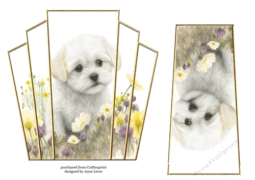 7x7 Art Deco Stacker - Maltese Pup