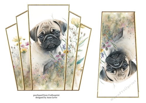 7x7 Art Deco Stacker - Pug Pup
