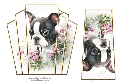 7x7 Art Deco Stacker - Boston Terrier Pup