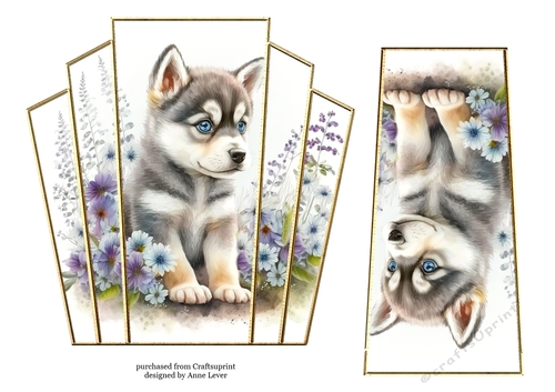 7x7 Art Deco Stacker - Husky Pup