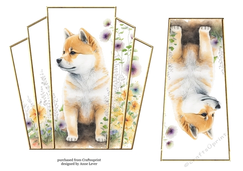 7x7 Art Deco Stacker - Shiba Inu Pup