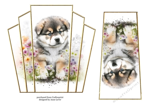 7x7 Art Deco Stacker - Malamute Pup