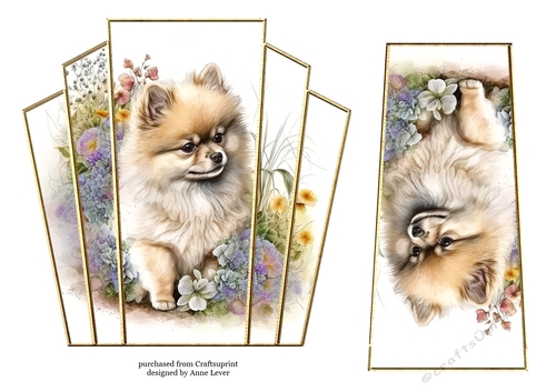 7x7 Art Deco Stacker - Pomeranian Pup