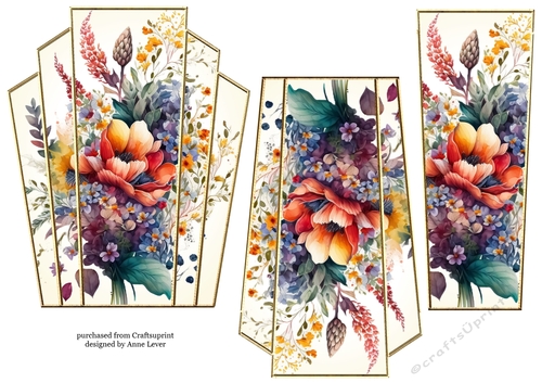 Art Deco Stacker - Vintage Floral 7