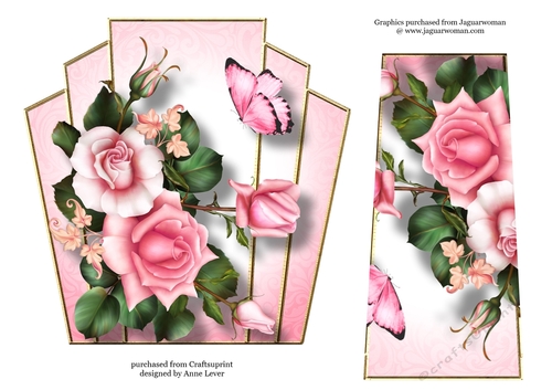 7x7 Art Deco Floral Stacker - Blush Roses