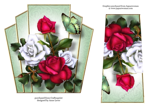 7x7 Art Deco Floral Stacker - Tudor Roses
