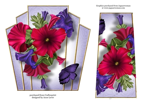 7x7 Art Deco Floral Stacker - Perunias