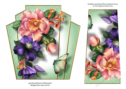 7x7 Art Deco Floral Stacker - Beautiful Blooms