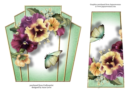 7x7 Art Deco Floral Stacker - Muted Pansies