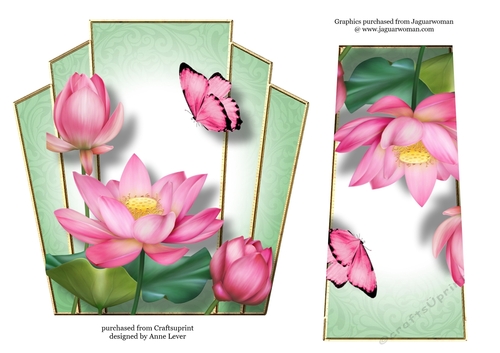 7x7 Art Deco Floral Stacker - Water Lilies