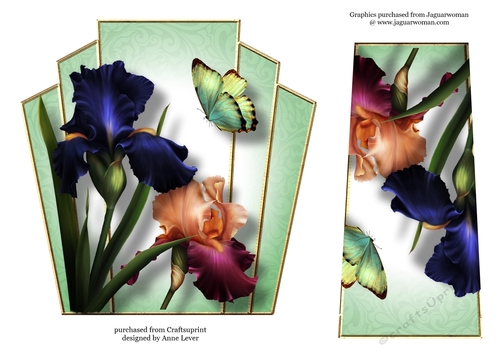 7x7 Art Deco Floral Stacker - Iris