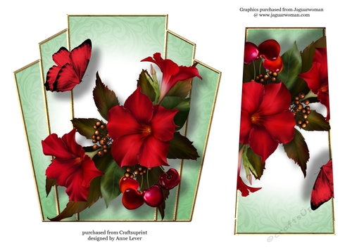 7x7 Art Deco Floral Stacker - Mandevilla