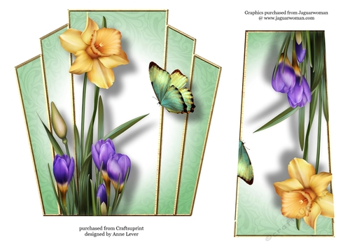 7x7 Art Deco Floral Stacker - Crocus & Daffs