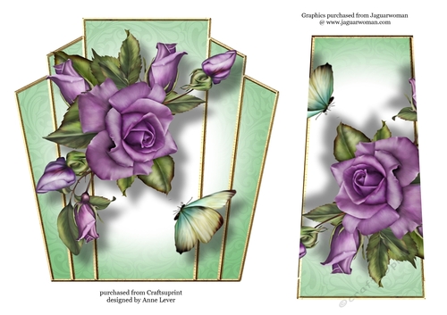7x7 Art Deco Floral Stacker - Heritage Roses