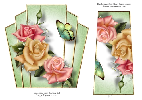 7x7 Art Deco Floral Stacker - Edwardian Roses