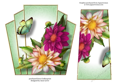 7x7 Art Deco Floral Stacker - Dahlias