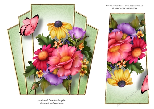 7x7 Art Deco Floral Stacker - Breath Of Summer