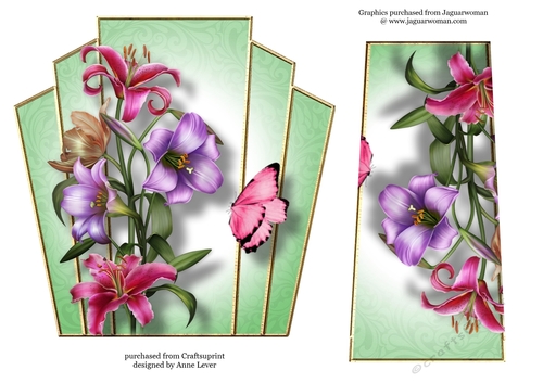 7x7 Art Deco Floral Stacker - Lilies