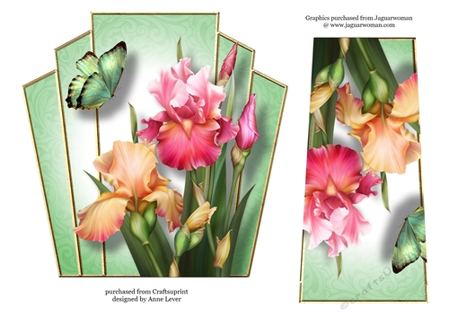 7x7 Art Deco Floral Stacker - Blush Iris