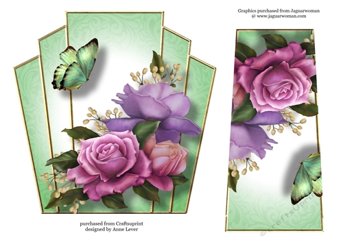 7x7 Art Deco Floral Stacker - Belle Epoque Roses