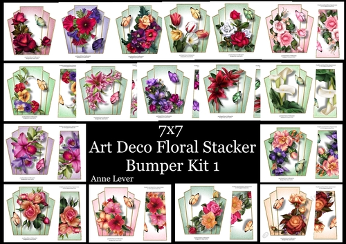 7x7 Art Deco Floral Stacker Bumper Kit 1