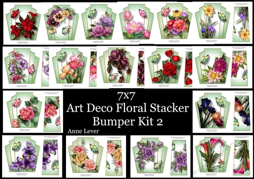 7x7 Art Deco Floral Stacker Bumper Kit 2