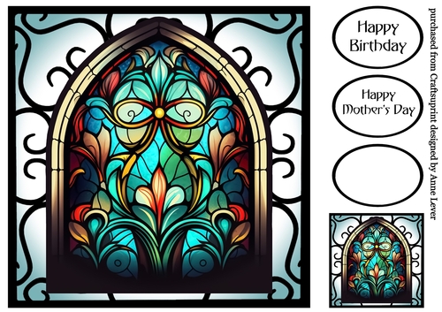 Beautiful Stained Glass Window 4 8x8