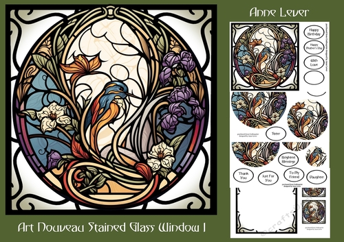 Art Nouveau Stained Glass Window 1