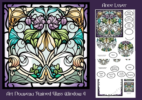 Art Nouveau Stained Glass Window 4