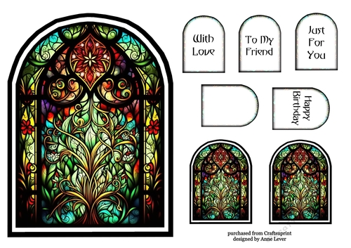 Stunning Shaped Stained Glass Topper 2