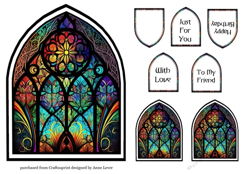 Stunning Shaped Stained Glass Topper 1