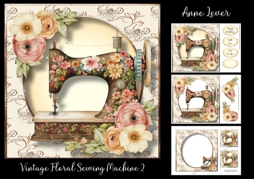 Vintage Floral Sewing Machine 2