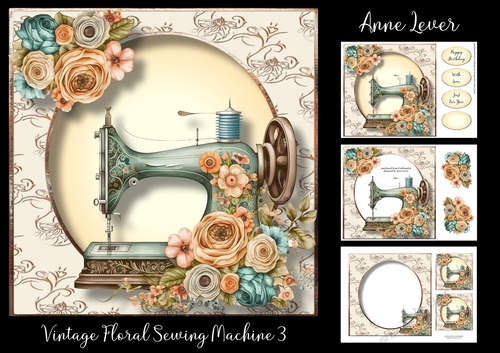 Vintage Floral Sewing Machine 3