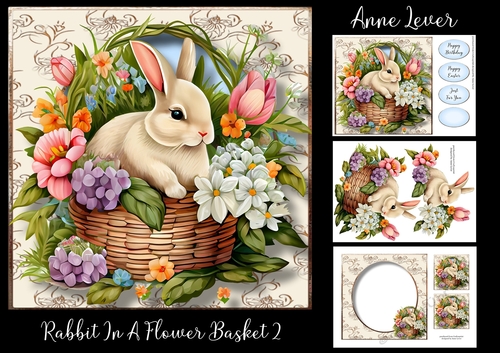 Rabbit In A Flower Basket 2