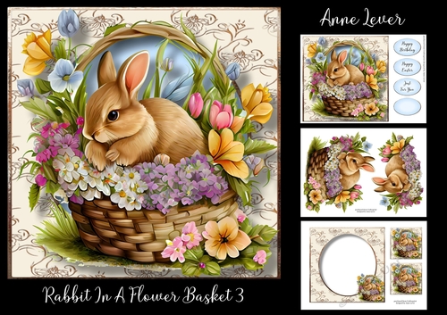 Rabbit In A Flower Basket 3