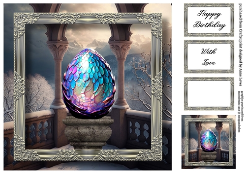 The Winter Dragon Egg 8x8 - No Flowers