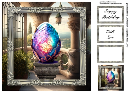 The Summer Dragon Egg 8x8 - No Flowers
