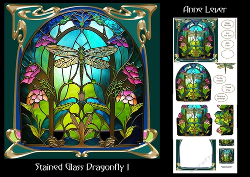 Stained Glass Dragonfly 1