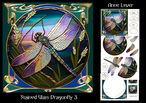 Stained Glass Dragonfly 3
