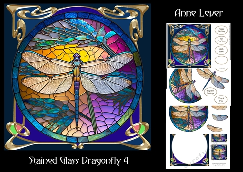 Stained Glass Dragonfly 4